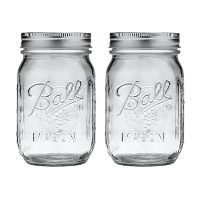 Ball Glass 389579 Pint Regular Mouth Mason, 2 Count (Pack of 1), Clear