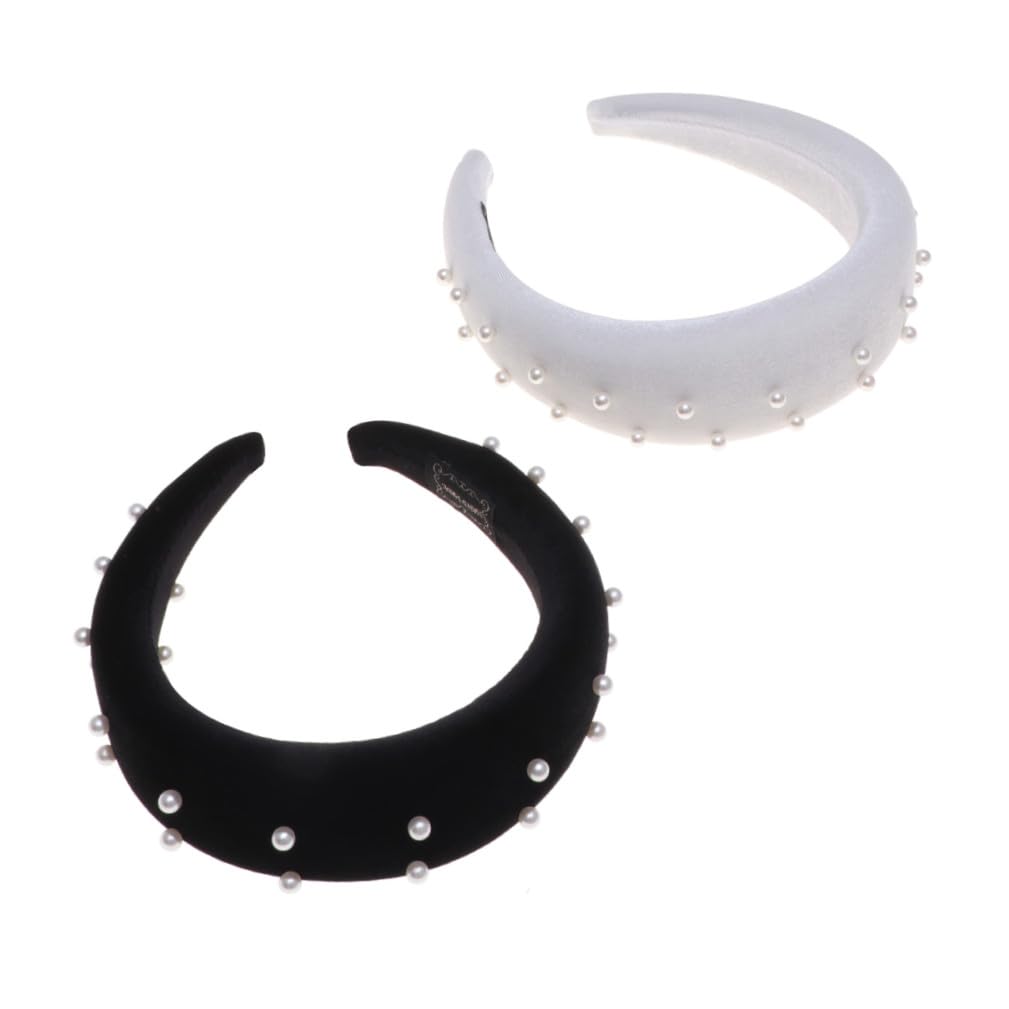 Beaupretty 4piezas Diadema De Perlas Para Mujer De Negro y Accesorio De Moda Para Fiestas y Eventos