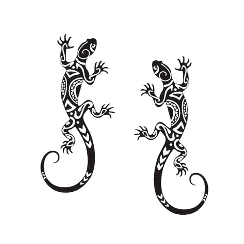 Colcolo Gecko-Wanddekoration aus Metall, Reptilien-Ornament, hohl geschnitztes Design, Wandkunst-Skulptur, dekorative Silhouette für Wohnzimmer, 2 Stücke