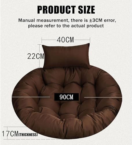 Coussin balancelle intérieur extérieur marron clair 90 cm pour terrasse - 4