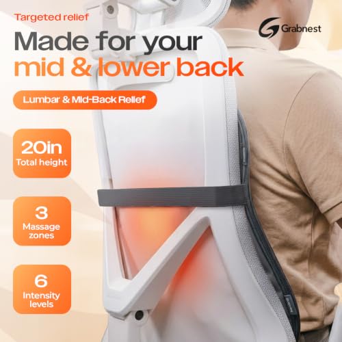 Image of Shiatsu Back Massager with Heat for Chair & Car, Electric Deep Tissue Massage Cushion, Adjustable Heat, Rolling & Kneading Mid & Lower Back Massager for Home, Office & Driving