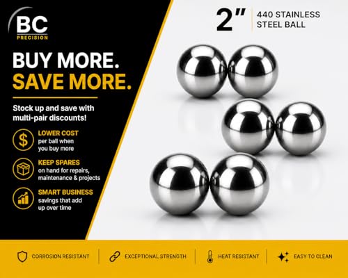 2" Inch 440 Stainless Steel Ball Bearings G100-1 Bearings by BC Precision - Image 5