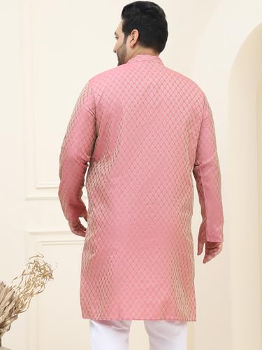 Image of SOJANYA Plus (Since 1958) Men's Cotton Linen Foil Printed Only Long Kurta