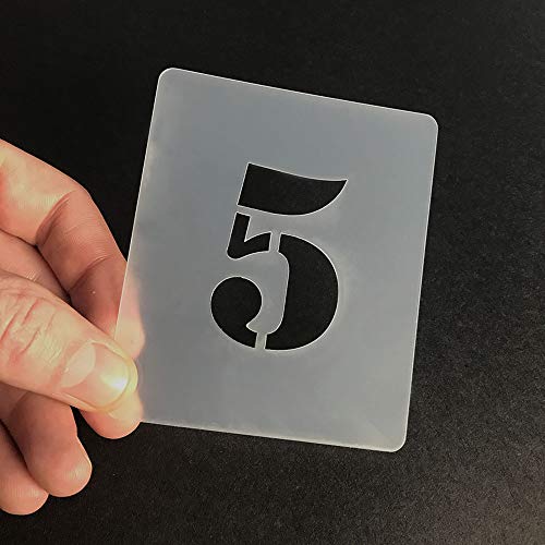 QBIX Ensemble de pochoir de chiffres et symboles - police de pochoir - hauteur de chiffres 5cm - pochoir bricolage convivial réutilisable pour la peinture, l'artisanat, le mur, les meubles - Image 5