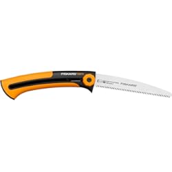 Panel De Acero Fiskars Sierra retráctil para paneles y tableros de madera, Dentadura fina, Longitud de cuchilla 16 cm, Cuchilla retráctil, Cuchilla de acero inoxidable, Negro/Naranja, Xtract, SW72, 1000612