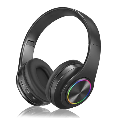 PCKOBEVER Bluetooth Headphones Over Ear, Wireless Headphones Over Ear,Bluetooth Headset With Built-in HD Mic,15 Hours Playtime，Foldable Headphones HiFi Stereo Sound For Office, School,Travel,PC