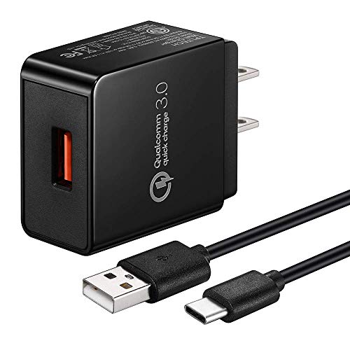 Quick Charge 3.0 Fast Charger for LG Stylo 4 5 6, ThinQ G5 G6 G7 G8 G8X K51, V20 V30 V30S V35 V40 V50 V60 ThinQ, Velvet, 18W Travel Rapid Adapter with 5Ft USB Type C Charging Cable