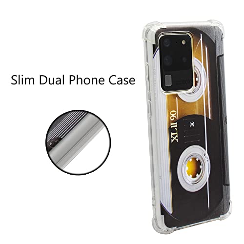 Tncyoll Compatible With Samsung S20 Ultra Case,Slim Dual Cool Retro Cassette Music Shockproof Bumper Protective Soft Phone Cases Cover For Samsung Galaxy S20 Ultra 5G Multicolor #TOP3