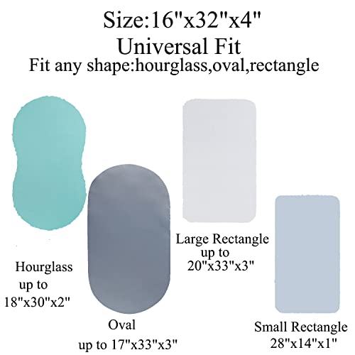 Image of Bassinet Sheet Set 4 Pack Snug Fitted Cradle Fitted Sheets, Stretchy Ultra Soft, for Oval Rectangle Hourglass Bassinet Mattress, Unisex Boy Girl, Green /Grey /White /Lt Blue
