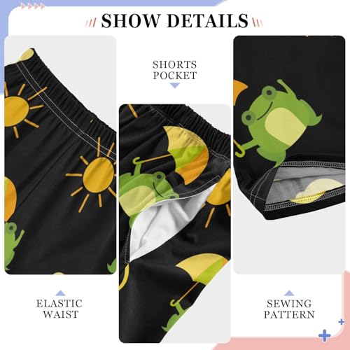 Boys' Pants Rainbow Green Frogs and Sun Long Bottoms Jogger Pants Elastic Waist Trousers with Pockets S-XL4