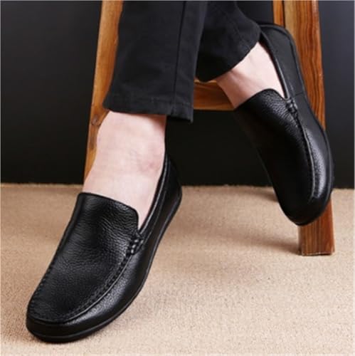 Loafers for Men Breathable Driving Loafers Leather Flat Heel Flexible Lightweight Outdoor Slip On4
