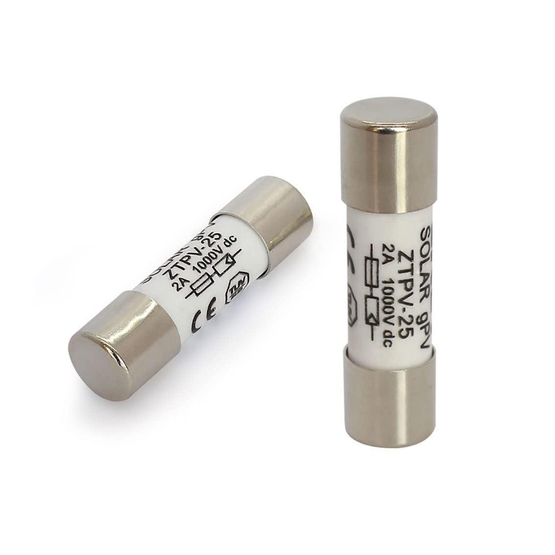 Fusibles solares DC 1000V 10x38mm para protección de sistemas fotovoltaicos y splitters de circuito