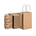 Brothersbox Small Brown Paper Bags with Handles 100PCS, 5.25 * 3.25 * 8 Inch Kraft Gift Bags Bulk for Craft Shopping Business Party Favor Retail Birthday Grocery
