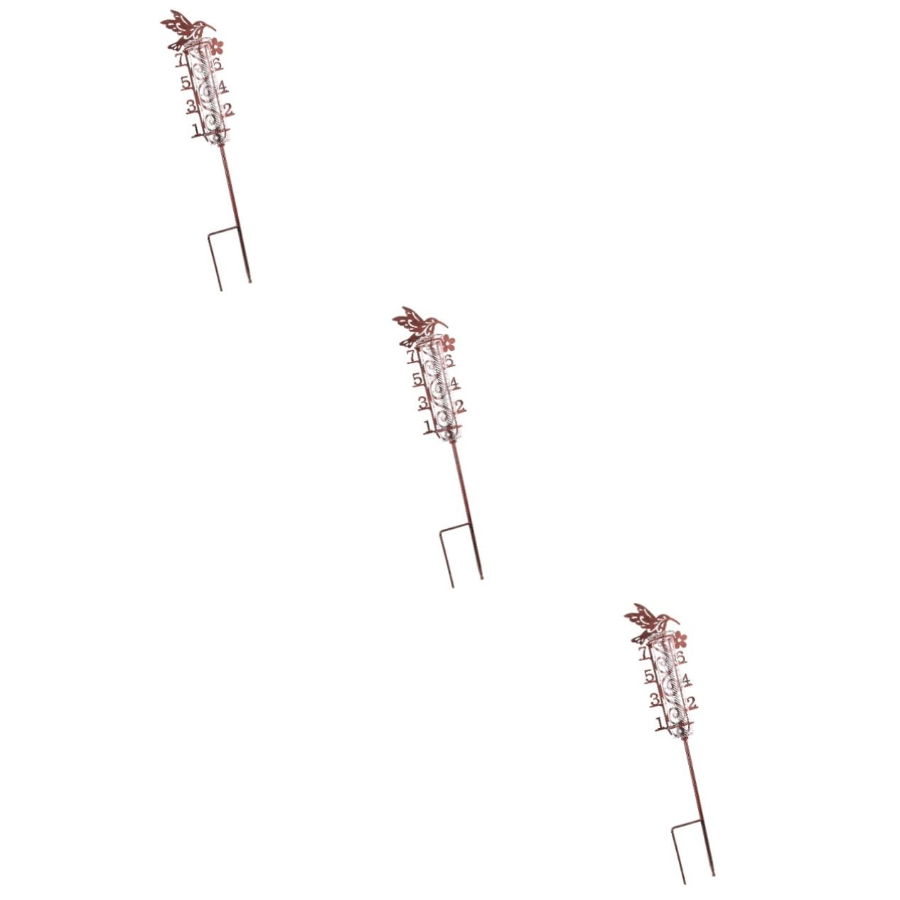 Gatuida 3pezzi Misuratore Di Pioggia Digitale Da Giardino Con Picchetto Metallico Strumento Decorativo e Pratico Per Esterni Capacità