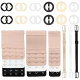REDANHA 24PCS Adjustable Anti-Slip Bra Strap Clips for Back, Bra Strap Holders, Elastic Bra Extender 2 Hook, 3 Hook, 4 Hook, Bra Extension Strap, Non Slip Bra Accessory for Women and Girls (Style A)