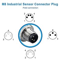 Lonlonty M8 3-polige Männlich+Weiblich Luftfahrt-Steckverbinder, 8 mm Rundstecker, wasserdicht IP67, für Außen- und Industriebereiche – Ansicht 7