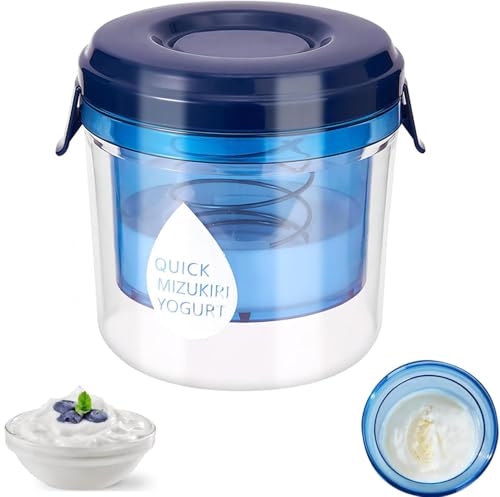 lomonmen Colador de Yogur Griego,Yogurtera de Malla Fina Filtro,Tamices de Filtro de Yogur con Tapa,Separador de Suero Reutilizable para Hacer Yogur Griego Grueso de Nuez(azul)