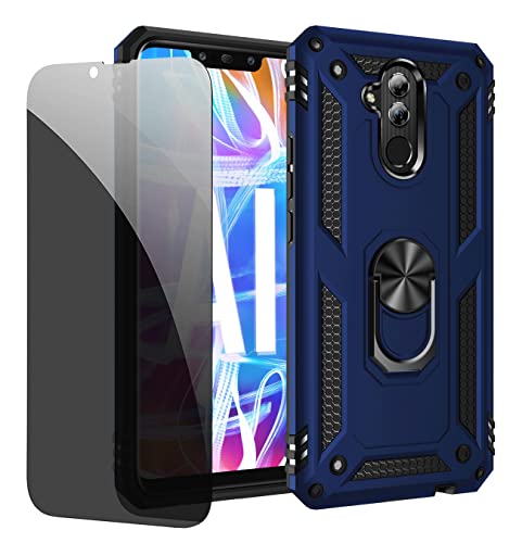 JOYTAG cover per Huawei Mate 20 Lite Blu Custodia con Privacy Pellicola Protettiva Vetro Temperato