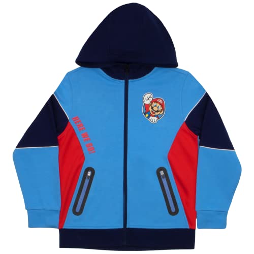 Nintendo Super Mario Boys Zip-Up Hoodie and Joggers 2-Pack, Mario Here We Go Boys Hooded Sweatshirt and Active Sweatpants2