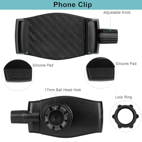 Mippko iPhone Mount for Desk/Table/Rod/Kitchen Cabinet,360°Adjustable Aluminum Alloy Phone Stand,Clip Holder Compatible with 3.5~7.5" iPhone/Nexus/HTC/Huawei/Smartphone by Mippko - Used condition - Image 8