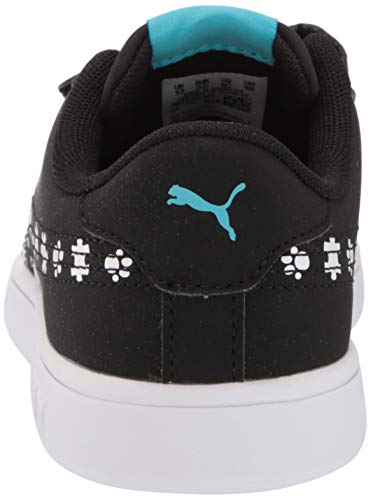 PUMA unisex child Smash 2 Hook and Loop Sneaker, Black/White, 13 Little Kid US3