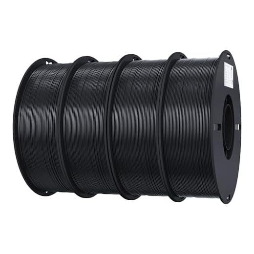Creality 3D Printer Filament Bundle 4KG, 4 Pack 1kg Spool(2.2lbs) 1.75mm PLA Filament Bulk +/- 0.02mm, for Most FDM 3D Printers, 4 Black