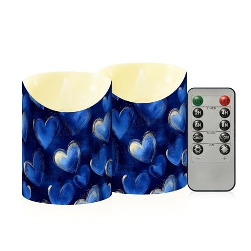 Velas de Navidad sin llama a pilas de larga duración color azul rey 2