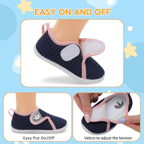 Image of FEETCITY Toddler Walking Shoes Slip On Toddler Shoes Boys Girls Kids Sports Sneakers Casual School Shoes Barefoot Shoes
