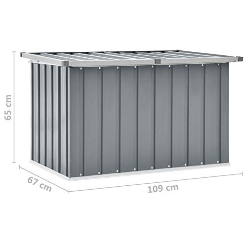 Tidyard Gartenbox Garten Aufbewahrungsbox Gartentruhe Kissenbox Gartenmöbel Kissenbox Auflagenbox Box Grau 109 x 67 x 65… – Bild 3
