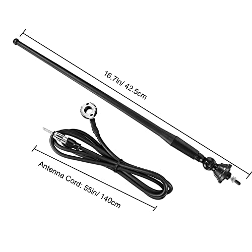 Eightwood Marine Boat Radio Antenna 16 Inch Rubber Duck Flexible Mast FM AM Stereo Antennae for Boat Car RV Motorhome ATV UTV Tractor Motorcycle Yacht - Thumbnail 4
