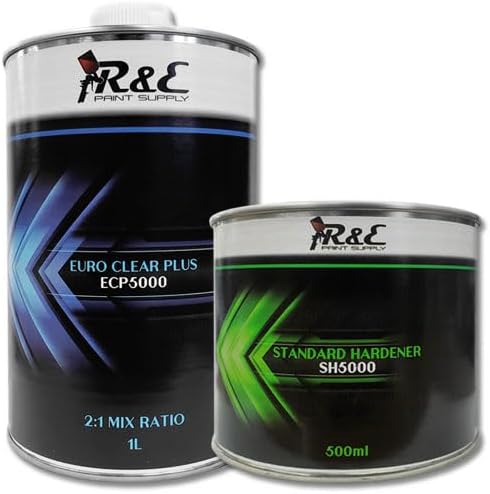 R&E Paint Supply Euro Clear Plus, High Solids 2K Urethane Clear Coat, ECP5000