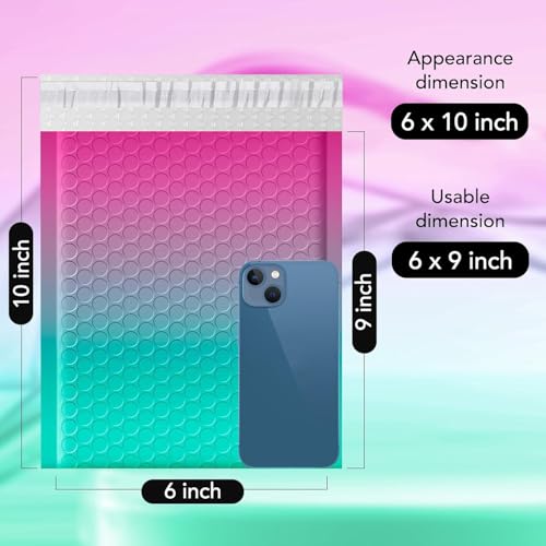 Image of Fuxury Bubble Mailers 6x10 Inch 100 Pack Padded Envelopes Usable Size 6x9 inch