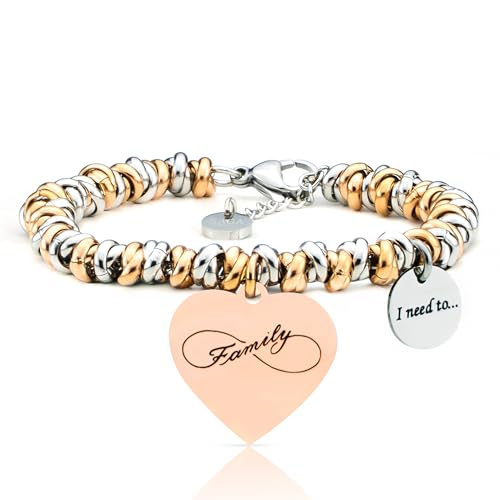 SAGA GIOIELLI® Bransoletka damska I need to...Collections ochrona, szczęście, dobre szczęście, miłość, 18 centimeters, Stal nierdzewna