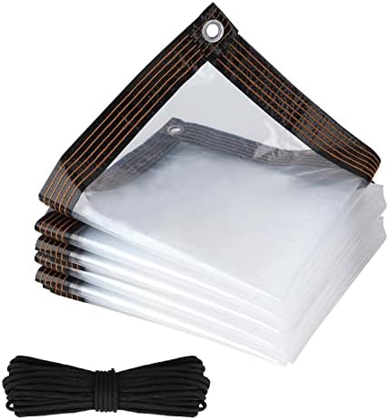 Tarps, Clear Tarpaulin Waterproof, Tarpaulin Waterproof Furniture Caravan Cover Sheet, Heavy Duty Reinforced Clear Waterproof Tarpaulin Cover, Include Rainproof Cover Rope, for Garden Outdoor Camping