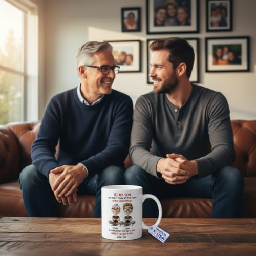Taza personalizada para hijo con mensaje de papá miniatura 4