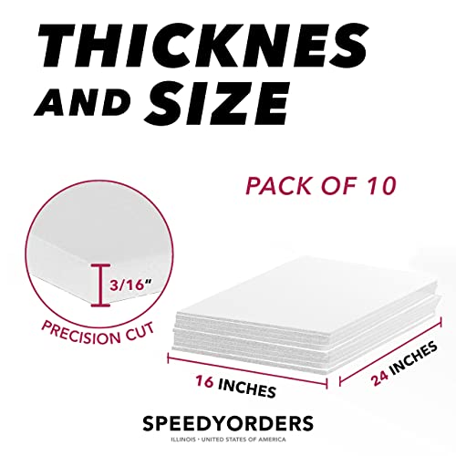 White Foam Board With Adhesive One Side 3/16” Thickness - White Foam Core Board - Foam Poster Board - Foam Adhesive Signboards For Craft School Art Diy - Pack Of 10 Sheets 16X24 #TOP3