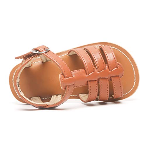Image of Kolan Toddler Girl Sandals Open Toe Flat Princess Dress Shoes Little Kids