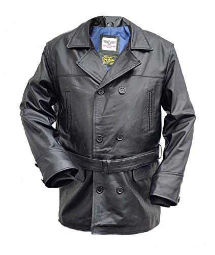 Veste d'aviateur en cuir de vachette WW1 pour homme noir Noble House