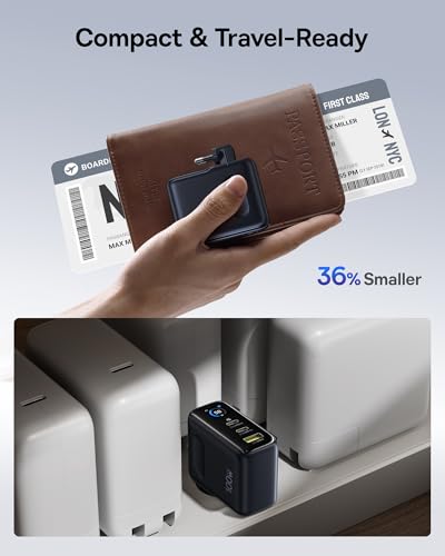 Baseus Picogo AI 100W USB C Ladegerät, Smart Display & Touch Control, 3-in-1 Schnellladeleistung, Fortschrittliches GaN Netzteil, Kompatibel mit MacBook, iPhone 17/16/15/14, Samsung, Pixel und mehr