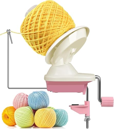 SOGCASE Yarn Winder Manual Yarn Ball Winder for Crocheting and Knitting Create Cakes up to 4 oz / 100g Pink