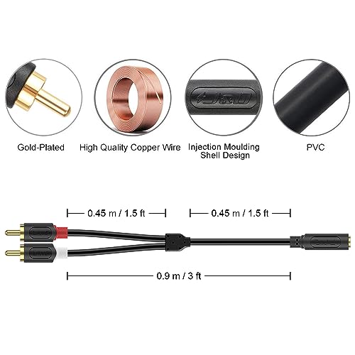 J&D 3.5 mm to RCA Stereo Audio Cable - Image 3