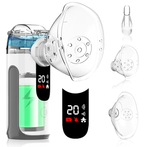 Nebulisateur Medical Portable Rechargeable - LIFOCI Aerosol Medical pour Adultes et Enfants, Inhalateur Electrique avec Contrôle Manuel Économiseur de Médicament, Batterie 1200mAh, 3 Modes (Gris)