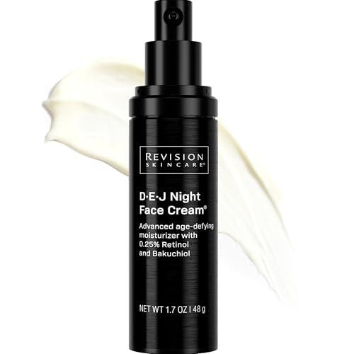 Revision Skincare D·E·J Night Face Cream®, Anti Aging Moisturizer, Antioxidant Rich with Retinol and Bakuchiol, 1.7 oz