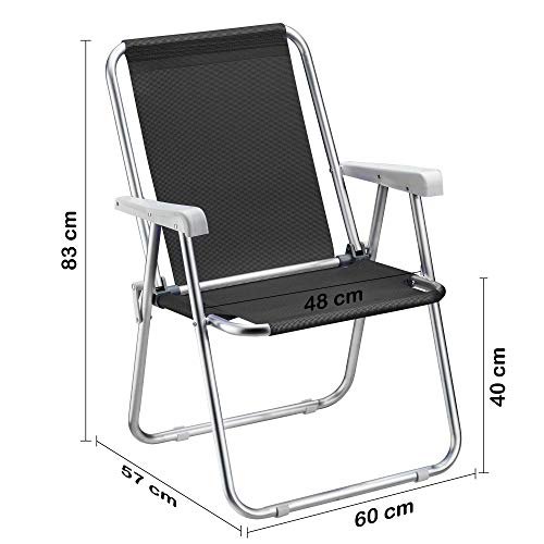 CADEIRA DE PRAIA ALUMÌNIO GRAND BEACH PREMIUM PRETO