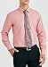 Mens Dress Shirt Long Sleeve with Tie Set Formal Button Down Business Dusty Pink Dress Shirt Matching Paisley Tie Pocket Square Set L