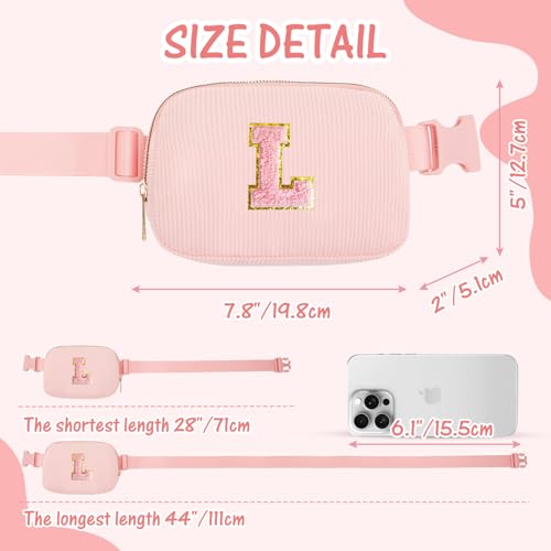 Image of Gitus Gifts for 10-16 Year Old Girls: Christmas Gifts for Teen Girls & Women - Fanny Pack with Initial Letter Patch Belt Bag Crossbody Bag - Trendy Stuff (Light Pink-L)