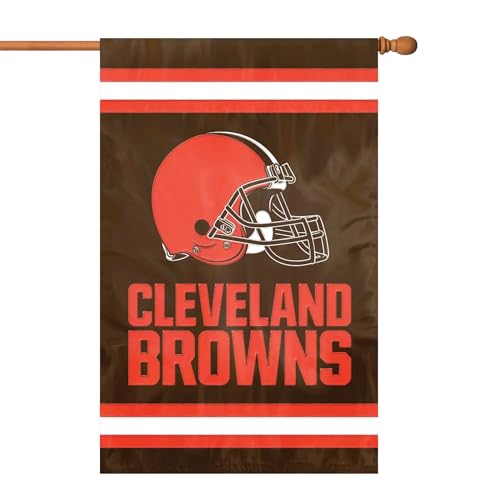 Party Animal NFL Team Flag, 44” x 28” Double-Sided, Weather-Resistant Nylon Flag for Indoor & Outdoor Use, Cleveland Browns