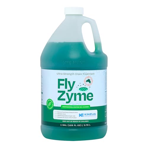 Kinzua Environmental Fly-Zyme, Highly Concentrated Enzyme Drain Cleaner for Pipes, Drain Gel for Fruit Flies, Organic Waste Degrader & Odor Neutralizer, 1 Gallon