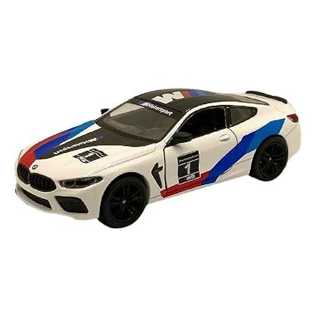 Kins Mart BMW M8 Competition Coupe Livery Edition – 1:38 Scale Diecast Model Car with Pull Back Action & Opening Doors – Random Color Single Piece (Multicolor)