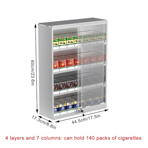 Vitrina para cigarrillos de pared para organizar y asegurar tabaco en el mostrador 2